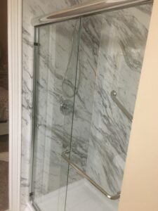 Completed walk-in shower remodel