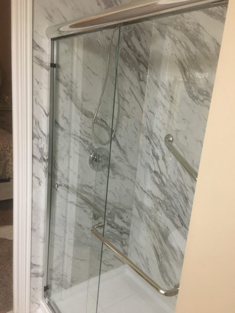 Completed walk-in shower remodel